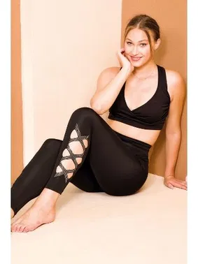 Lady Büyük Beden Yüksek Bel Taş Detaylı Tayt Lady 1124 - Alternatif Görünüm