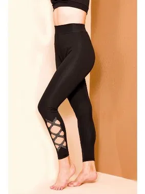 Lady Büyük Beden Yüksek Bel Taş Detaylı Tayt Lady 1124