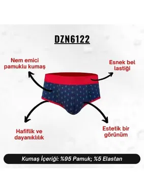 Darkzone Çam Ağacı Desenli Lacivert Hipster Erkek Slip  Darkzone DZN6122 - Alternatif Görünüm
