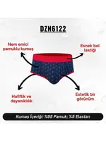 Çam Ağacı Desenli Lacivert Hipster Erkek Slip  Darkzone DZN6122 detay görünüm