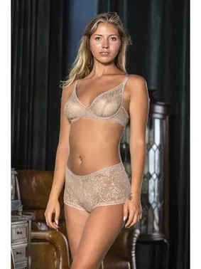 Gallipoli Cappucino Dantelli Balenli Kapsız Dantel Sütyen, Boxer Külot Takım Gallipoli MGP31123