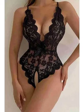 For Dreams Çapraz Askılı Özel Bölgesi Açık Dantel Fantazi Kadın Body For Dreams 8458