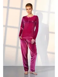 Doreanse Cepli Kadife Uzun Kollu Kadın Pijama Takımı Doreanse 25K4033