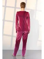 Cepli Kadife Uzun Kollu Kadın Pijama Takımı Doreanse 25K4033 detay görünüm