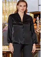 Çeyizlik Dantelli Saten 6lı Set Jeremi 305 Siyah farklı açı