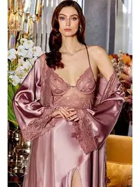 Jeremi Çeyizlik Dantelli Saten 6lı Set Jeremi 315