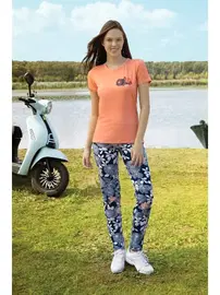 Doreanse Çiçek Desen Basklı Kısa kollu Kadın T-Shirt Pijama Takımı Doreanse 4293