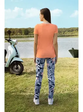 Doreanse Çiçek Desen Basklı Kısa kollu Kadın T-Shirt Pijama Takımı Doreanse 4293 - Alternatif Görünüm