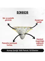 Çiçek Desenli Beyaz Erkek Tanga  Darkzone DZN6636 farklı açı