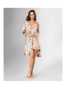 Ahu Lingerie Çiçekli 2li Gecelik Sabahlık Takım Ahu Loriva 1831