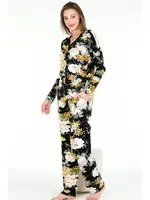 Çiçekli Büyük Beden Viskon Pijama Takımı Lady 11378 Görsel detay görünüm