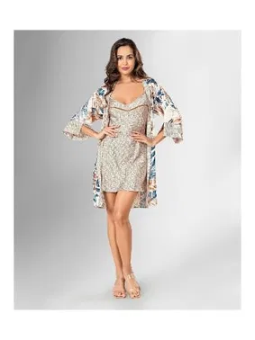 Ahu Lingerie Çiçekli Sabahlık Gecelik Takımı Ahu Lingerie Loriva 1839