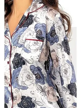 XSES Çiçekli Saten Empirme Kadın Pijama Çeyiz Seti XSES 2000 - Alternatif Görünüm