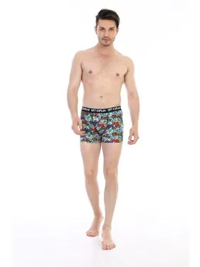 Çift Kaplan Çift Kaplan Erkek Boxer 796 Renkli Figür Dijital Baskı - Alternatif Görünüm