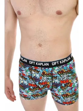 Çift Kaplan Çift Kaplan Erkek Boxer 796 Renkli Figür Dijital Baskı