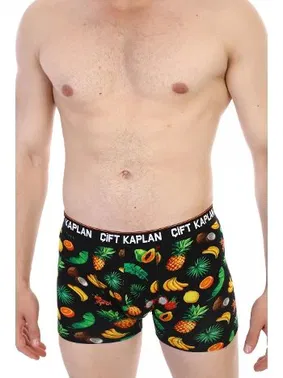 Çift Kaplan Çift Kaplan Erkek Boxer 796 Renkli Meyve Desenli Dijital Baskılı