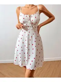 Lily Bianca Çilek Desenli Penye Elbise Gecelik Lily Bianca 13007