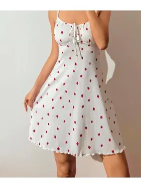 Lily Bianca Çilek Desenli Penye Elbise Gecelik Lily Bianca 13007 - Alternatif Görünüm