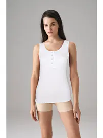 Doreanse Çıtçıt Yaka Geniş Askılı Kadın Atlet Doreanse 9112