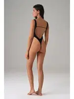 Çıtçıtlı Derin Sırt Dekolteli Askılı Kadın String Body Doreanse 12134 Siyah detay görünüm