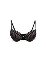 Çizgi Detaylı Yarım Dolgulu Sütyen Takım Eros ERSK1130 Siyah