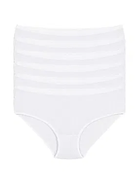 Yıldız Çamaşır Çizgili Beyaz 6'lı Paket Pamuk Kadın Bato Külot Yıldız 3585