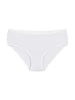 Çizgili Beyaz 6'lı Paket Pamuk Kadın Bato Külot Yıldız 3585 Beyaz detay görünüm