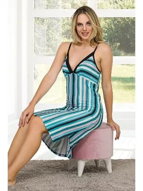 Lady Çizgili Gecelik Lady 6499 - Alternatif Görünüm