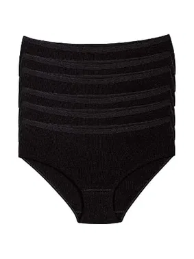 Yıldız Çamaşır Çizgili Siyah 6'lı Paket Pamuk Kadın Bato Külot Yıldız 3587
