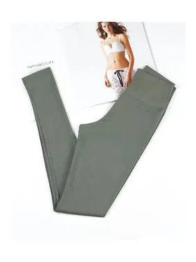 Kota Dalgıç Kumaş Yeşil Yüksek Bel Fitilli Uzun Tayt Kota 4117  - Alternatif Görünüm