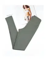 Dalgıç Kumaş Yeşil Yüksek Bel Fitilli Uzun Tayt Kota 4117  Yeşil detay görünüm