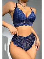 Dantel Bralet Fantazi Bralet Sütyen Takımı For Dreams 8455 Lacivert