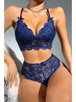 Dantel Bralet Fantazi Bralet Sütyen Takımı For Dreams 8455 Lacivert farklı açı