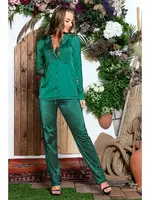 Dantel Bralet Sütyen Gömlek 3'lü Kadın Pijama Takımı Gallipoli 31726 Yeşil