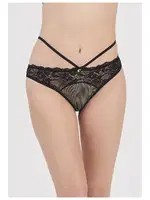 Dantel Detaylı Kadın Transparan Külot İpli Moonlight 3215 Siyah