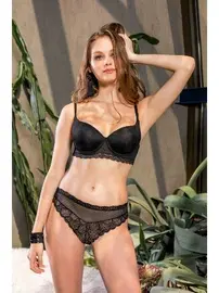 Gallipoli Dantel Detaylı Sütyen Külot Takım Siyah Gallipoli MGP31301