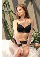 Dantel Detaylı Sütyen Külot Takım Siyah Gallipoli MGP31301 Siyah detay görünüm