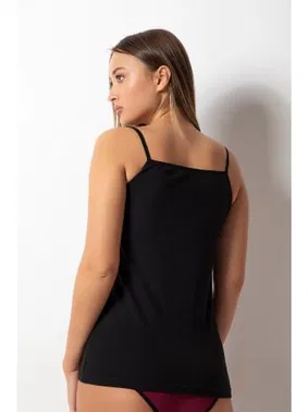 Donex Dantel İşlemeli Kare Yaka İp Askılı Basic Kadın Atlet Donex 2011  - Alternatif Görünüm