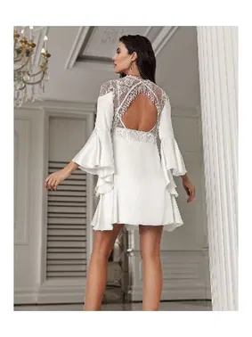 İmaj Dantel Püsküllü 2'li Kadın Mini Ekru Saten Gecelik Takımı İmaj 3200