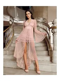 İmaj Dantelli 2li Tül Dantelli Fantazi Gecelik Takımı İmaj 4208