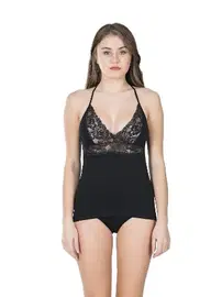 Derya Kurşun Çapraz Askılı Dantelli Atlet Külot Takım 068 Derya Kurşun DE068
