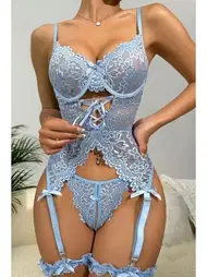 For Dreams Dantelli Mavi Jartiyer Takımı For Dreams 8462