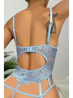 Dantelli Mavi Jartiyer Takımı For Dreams 8462 Mavi detay görünüm