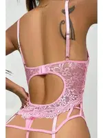 Dantelli Pembe Jartiyer Takımı For Dreams 8462 Pembe detay görünüm