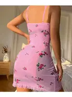 Dantelli Britli Pudra Seksi Hizmetli Kostümü lily Bianca 13005 Pembe detay görünüm