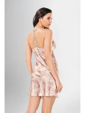 Ahu Lingerie Dantelli Desenli 2Li Kısa Sabahlık Gecelik Takımı Ahu Loriva 1922 - Alternatif Görünüm