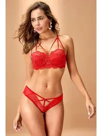Nurteks Dantelli Destekli Sütyen Takım Kırmızı Nurteks 4736