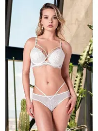 Nurteks Dantelli Desteksiz Kadın İpli Sütyen Takımı Nurteks 4343