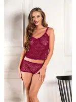 Dantelli Devore Transparan Atlet Boxer Külot Takım Bordo Gallipoli 31833 Bordo