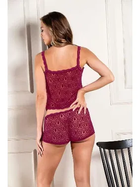 Gallipoli Dantelli Devore Transparan Atlet Boxer Külot Takım Bordo Gallipoli 31833 - Alternatif Görünüm